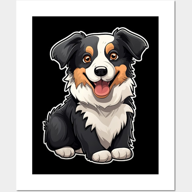 Cute Border Collie Dogs Funny Border Collie Wall Art by fromherotozero